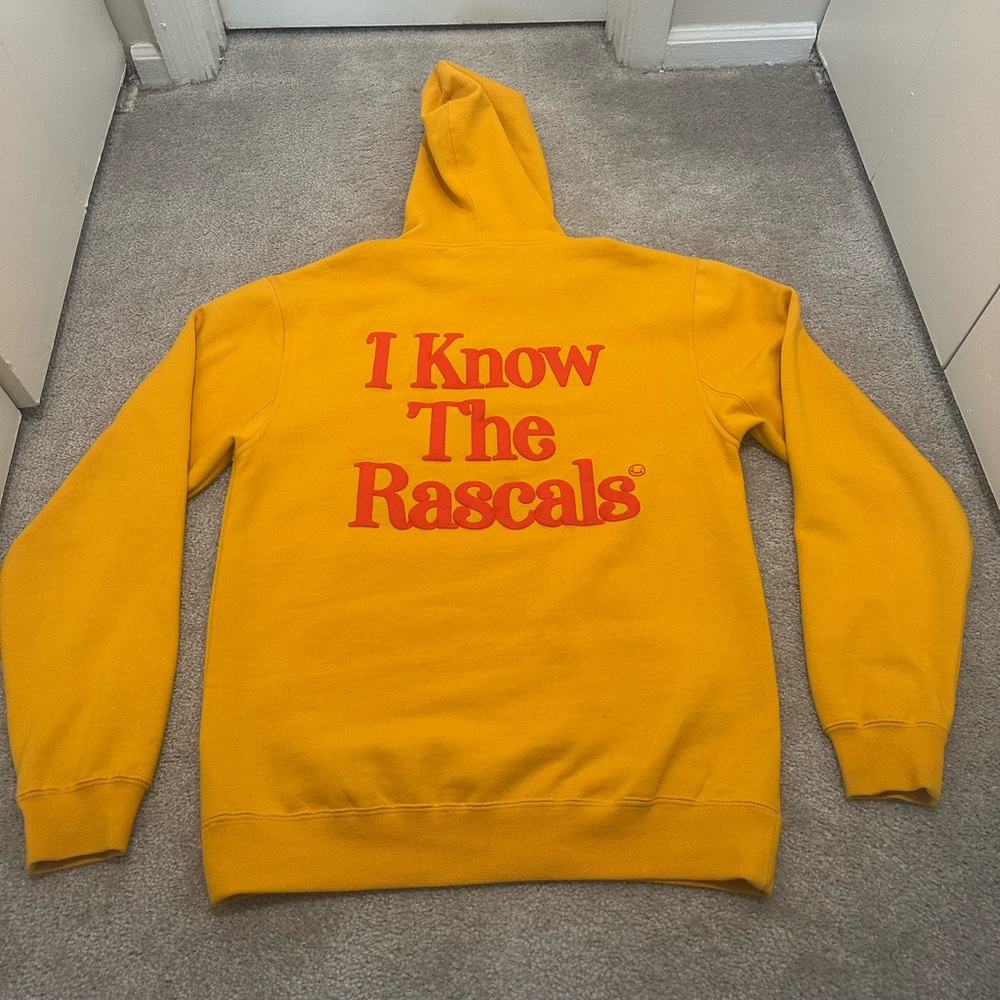 Peach Tree Rascals Hoodie ‘I Know The Rascal’ In Yellow Size Medium - Picture 2 of 9